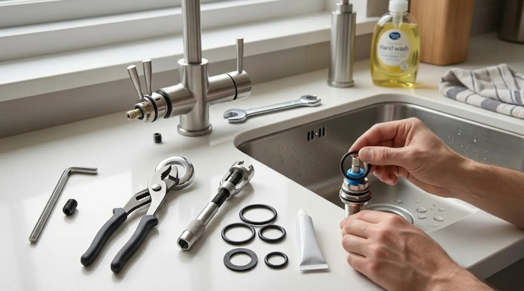 Comment changer un joint de robinet mitigeur de cuisine (guide complet) Image
