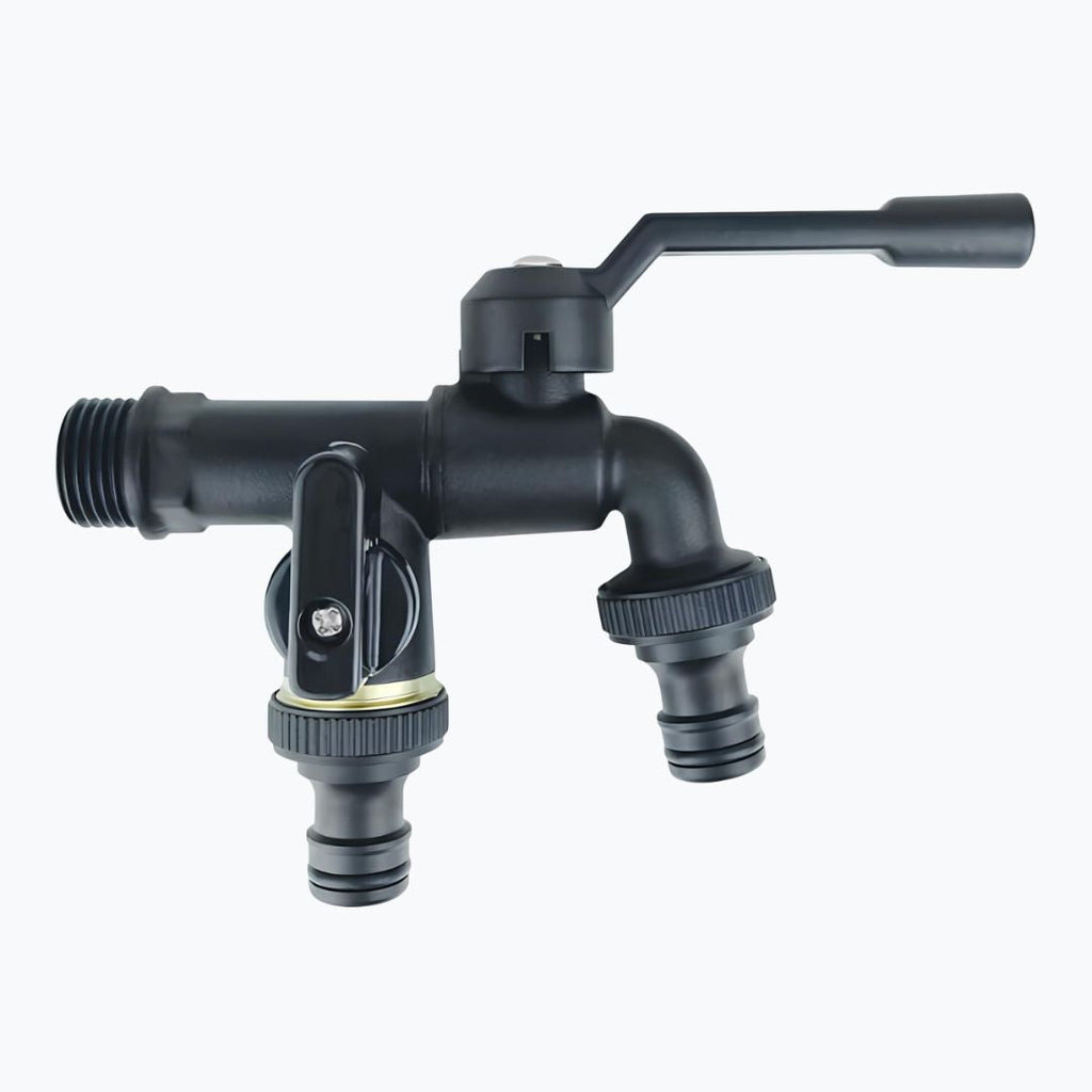 Robinet extérieur noir – Double sortie  Le Mitigeur