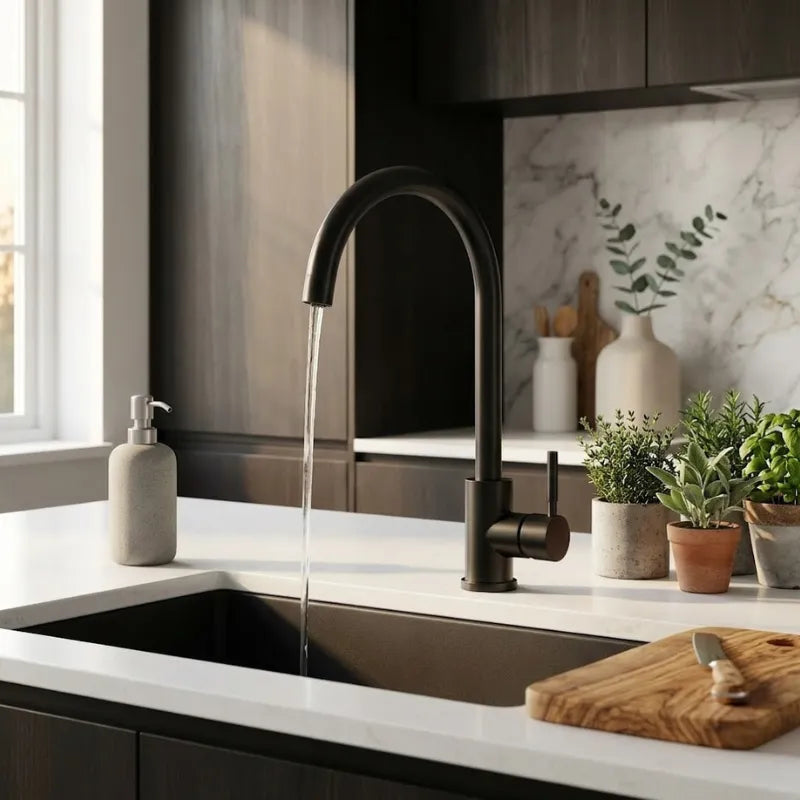 Mitigeur de Cuisine Noir Mat Pivotant 360° - Le Mitigeur Image