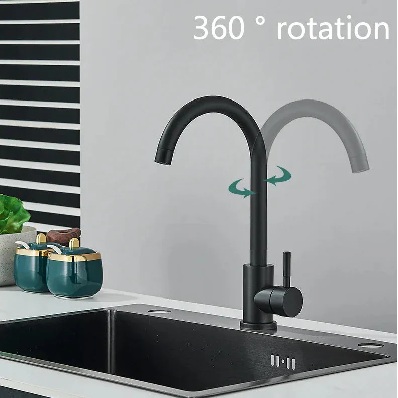 Mitigeur de Cuisine Noir Mat Pivotant 360° - Le Mitigeur