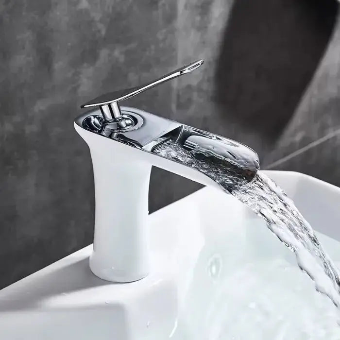 Robinet lavabo en laiton blanc et chrome Le Mitigeur