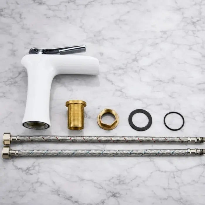 Robinet lavabo en laiton blanc et chrome Le Mitigeur