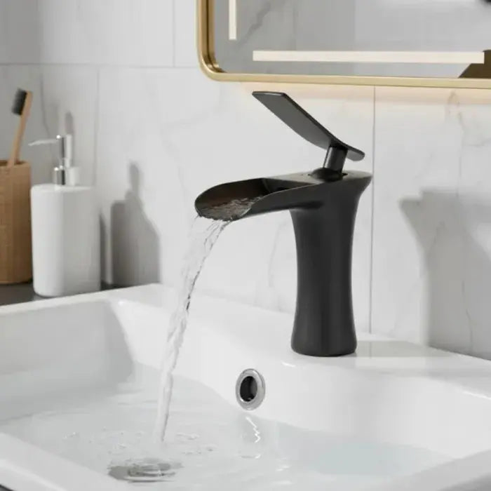 Robinet lavabo noir mat en laiton Le Mitigeur