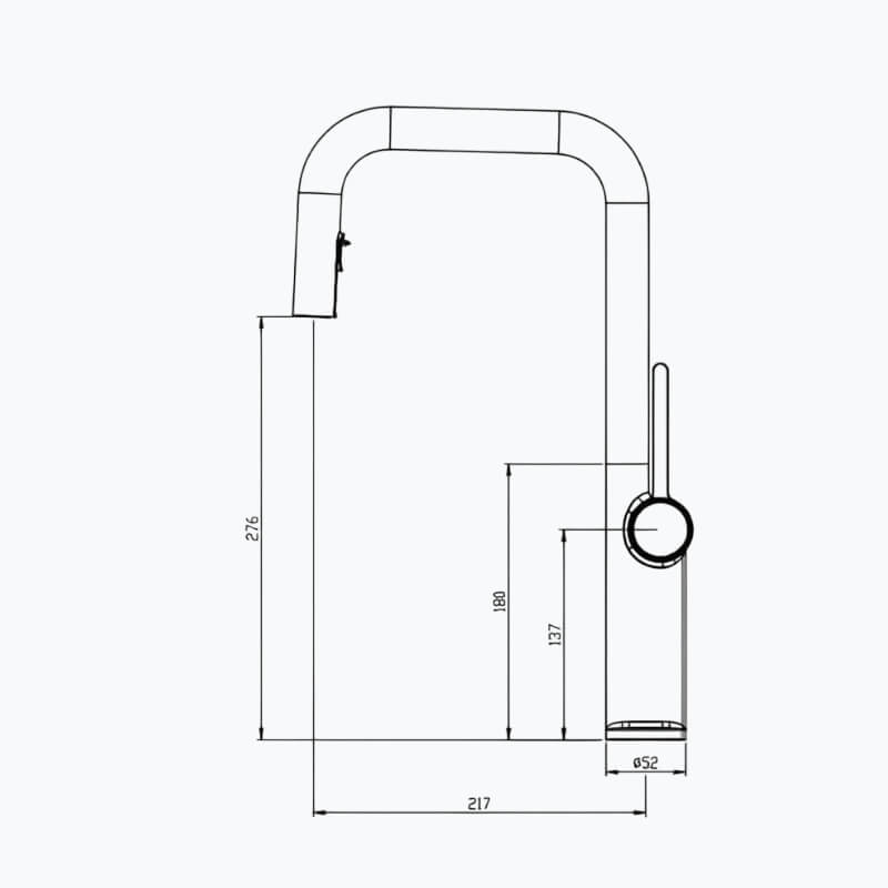 Robinet de cuisine en laiton à bec pivotant 360° – design