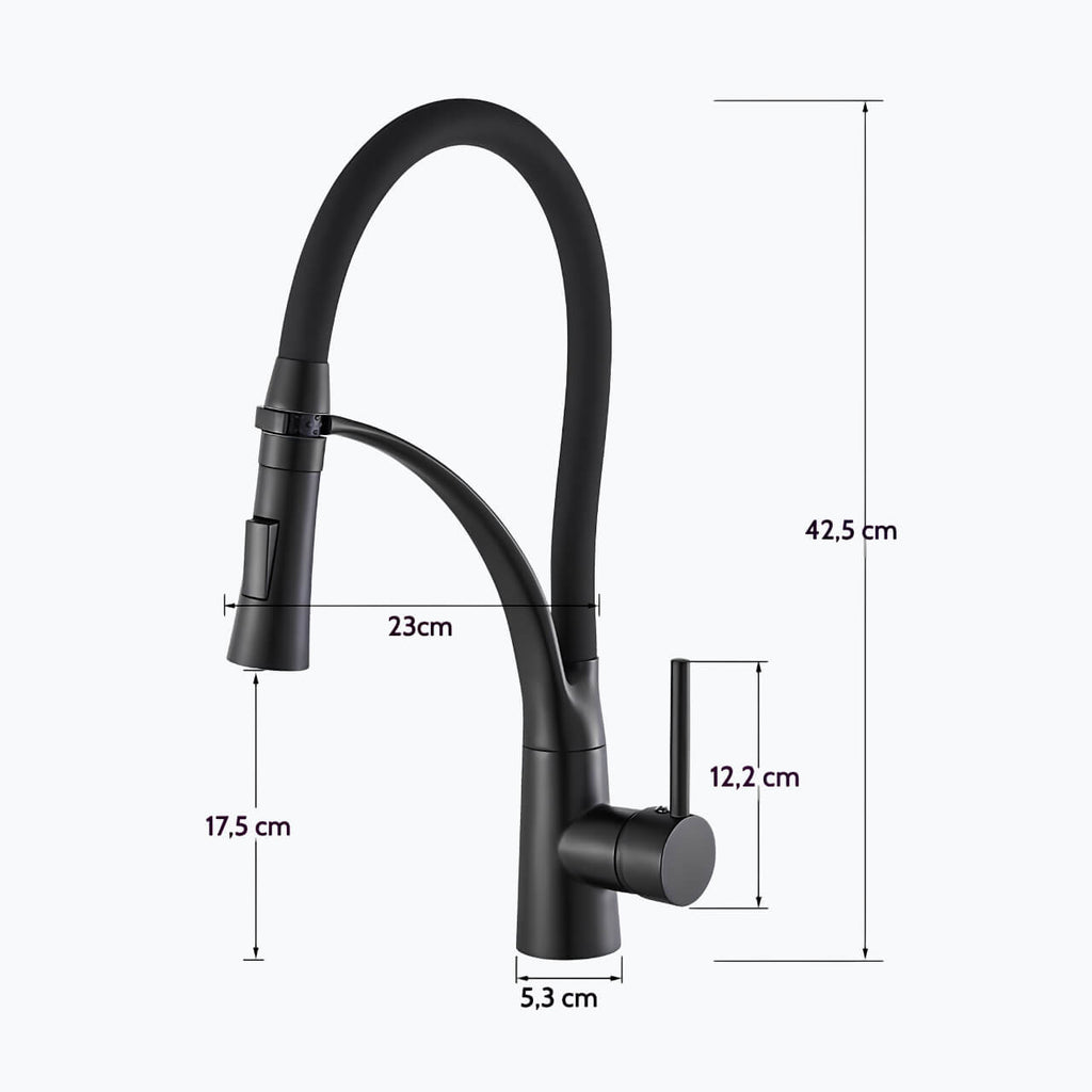 Mitigeur de cuisine en laiton à bec orientable, finition chromé