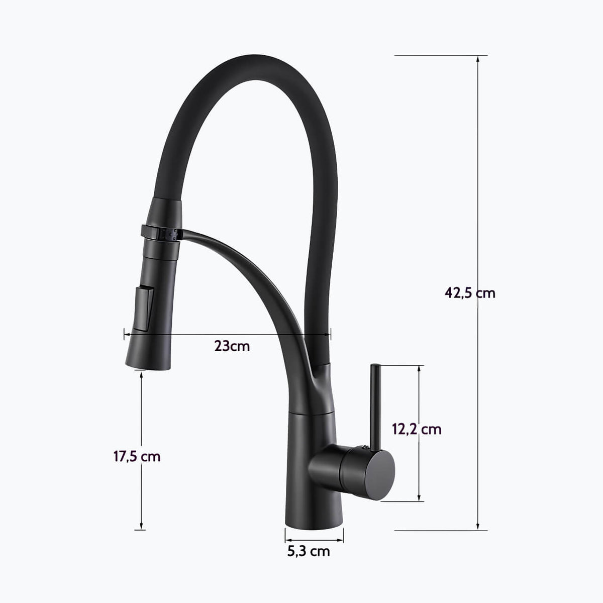 Robinet cuisine en laiton – mitigeur avec douchette extractible et bec orientable  Le Mitigeur
