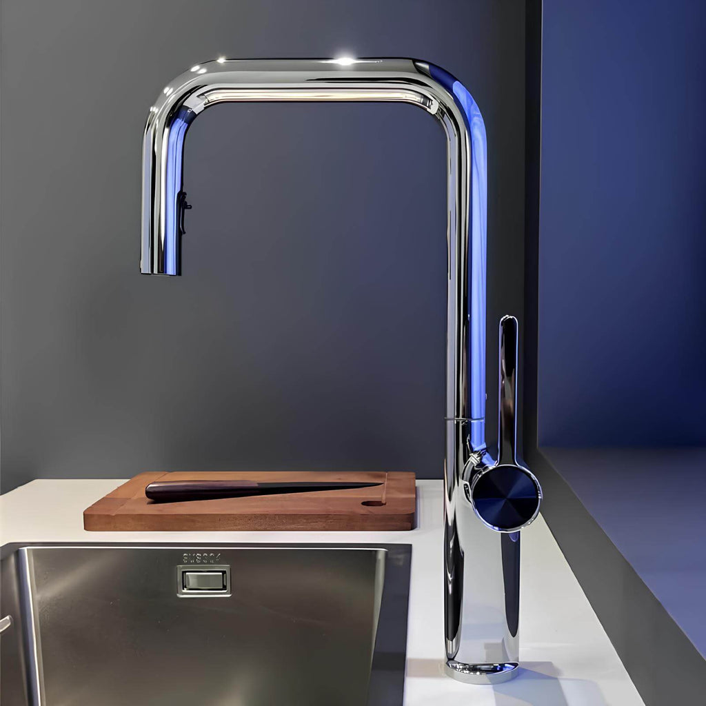 Robinet de cuisine en laiton à bec pivotant 360° – design