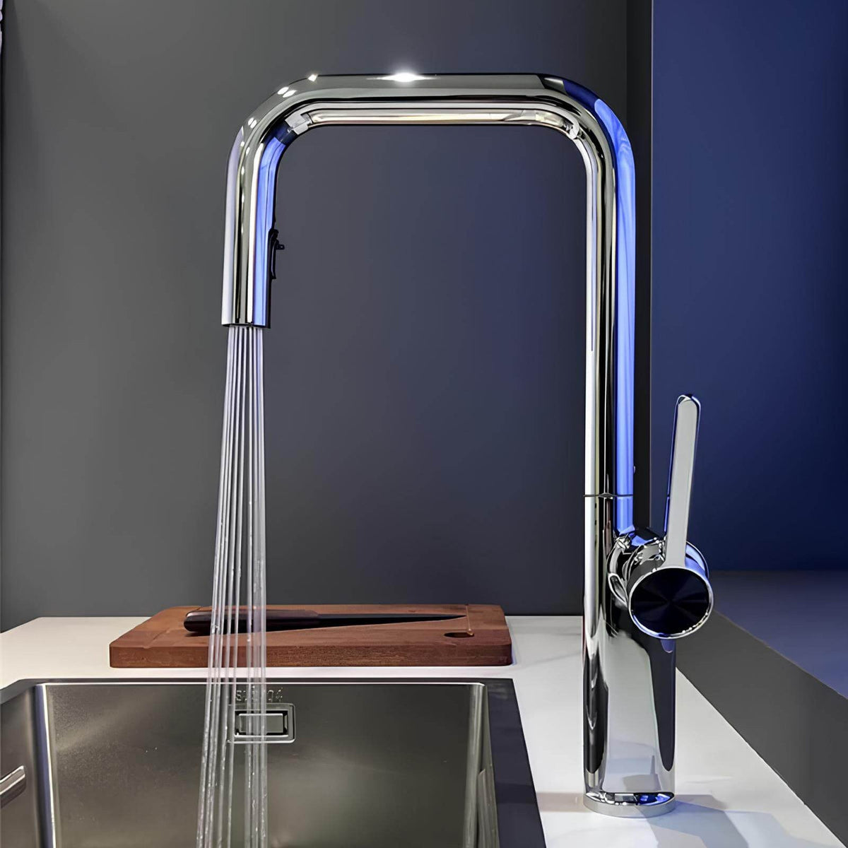 Robinet de cuisine en laiton à bec pivotant 360° – design