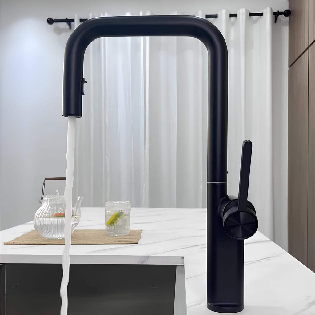 Robinet de cuisine en laiton à bec pivotant 360° – design