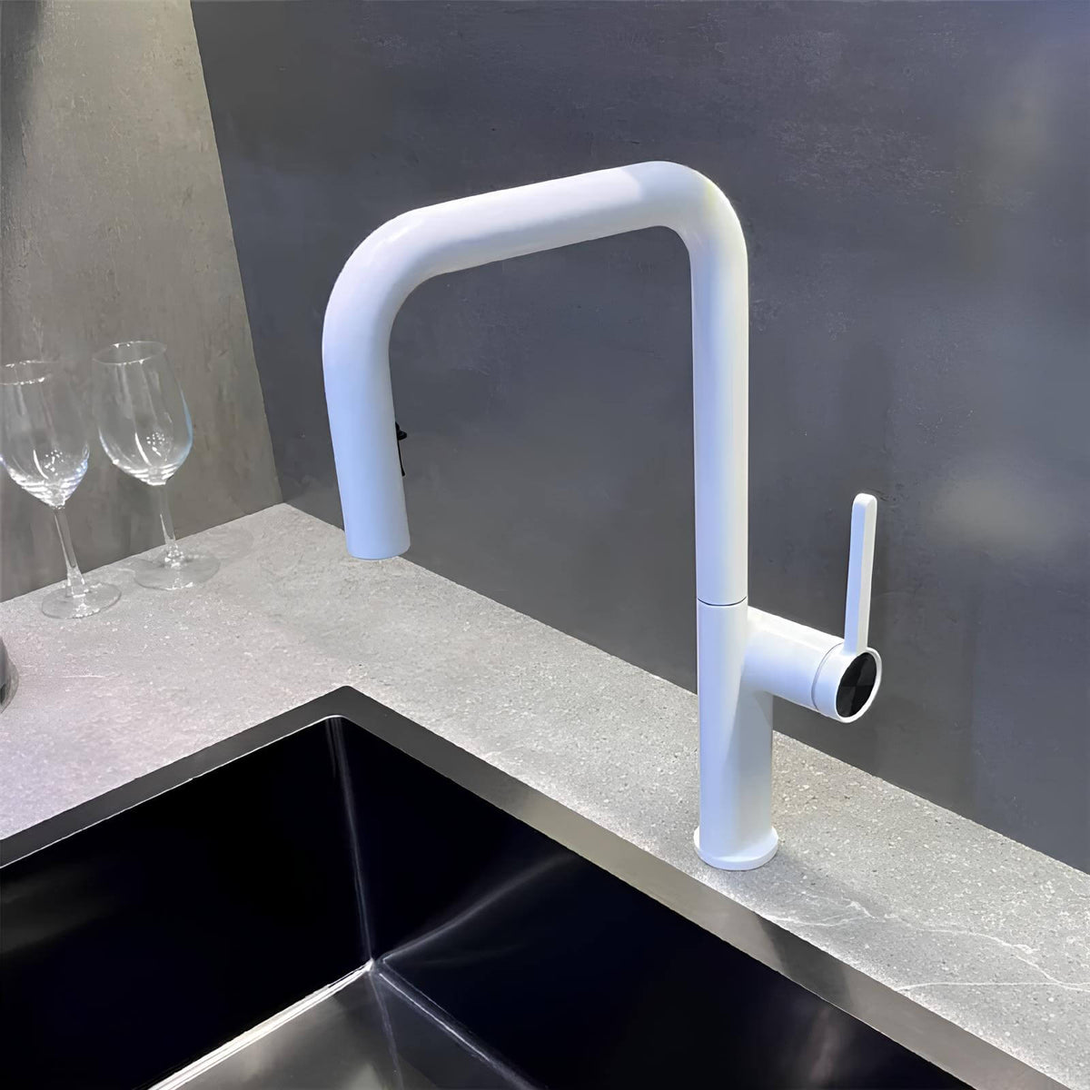 Robinet de cuisine en laiton à bec pivotant 360° – design