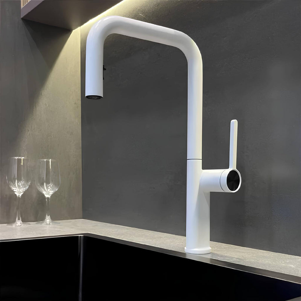 Robinet de cuisine en laiton à bec pivotant 360° – design