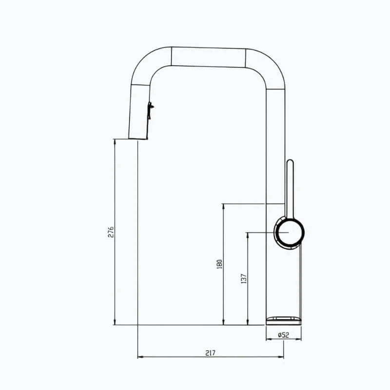 Robinet de cuisine moderne en laiton - Douchette extractible  Le Mitigeur