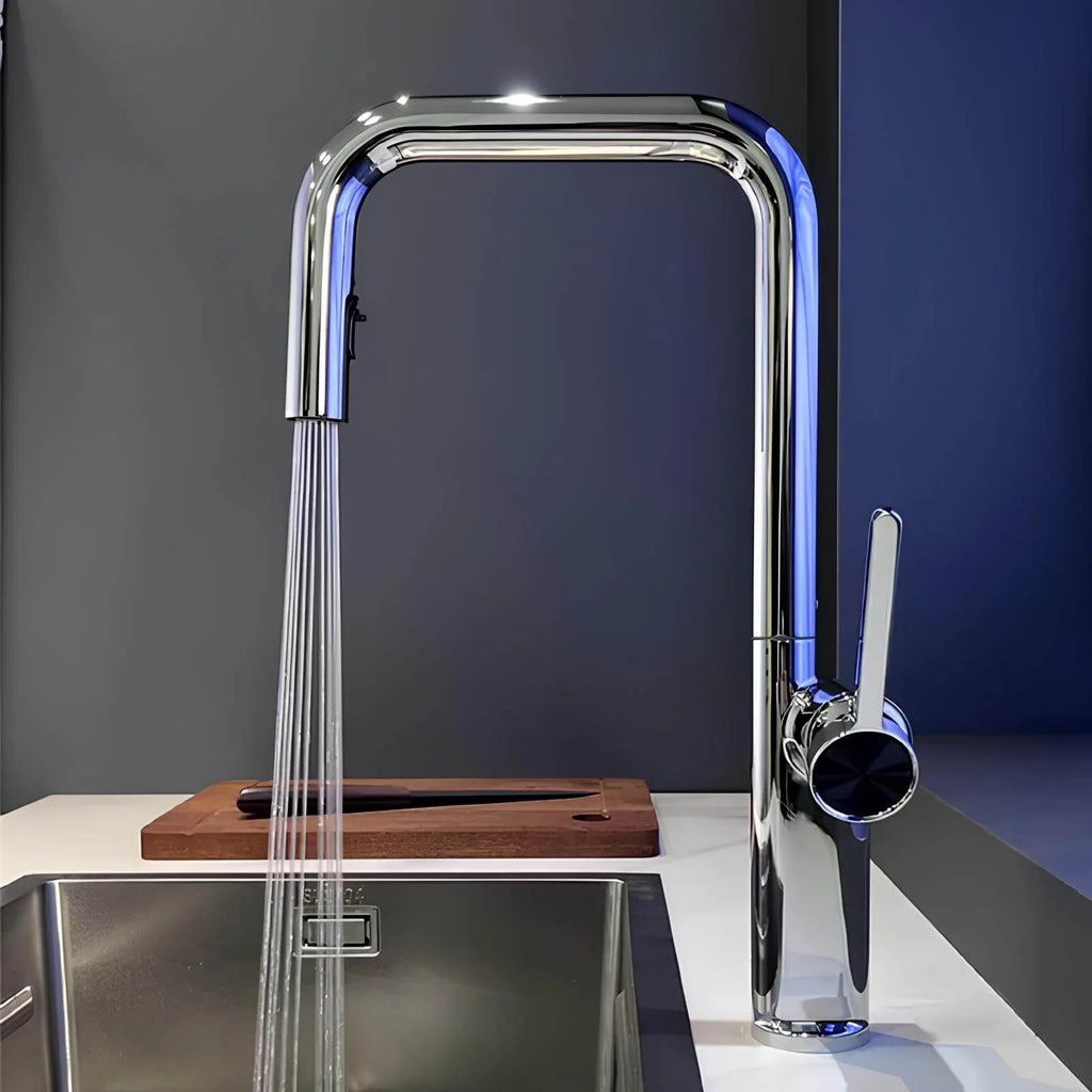 Robinet de cuisine moderne en laiton - Douchette extractible  Le Mitigeur