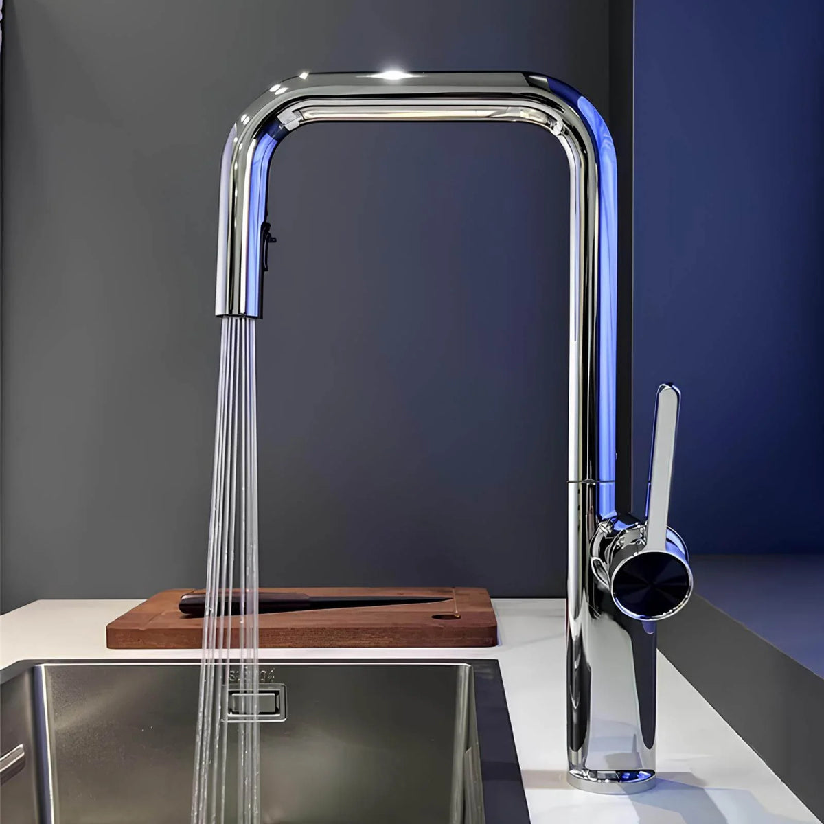Robinet de cuisine moderne en laiton - Douchette extractible  Le Mitigeur