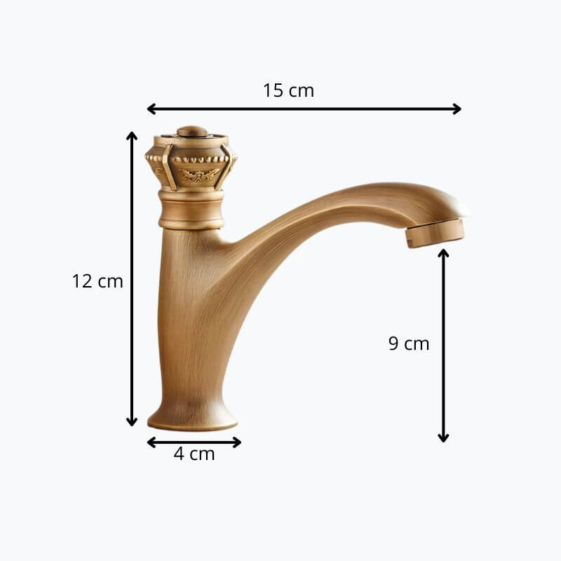 Robinet lavabo en laiton – Eau froide uniquement, finition antique  Le Mitigeur