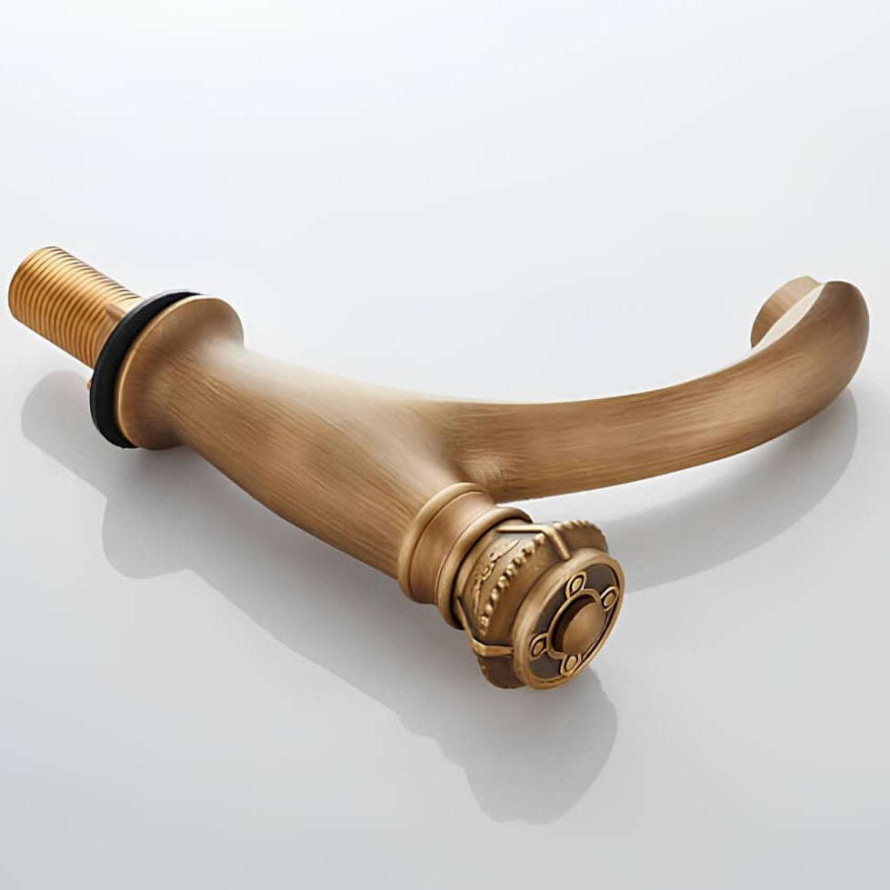 Robinet lavabo en laiton – Eau froide uniquement, finition antique  Le Mitigeur