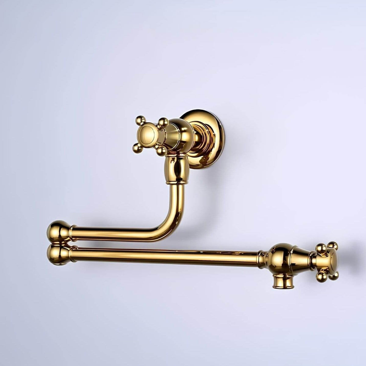 Robinet mural cuisine en laiton – bec pliable à rotation, eau froide seulement  Le Mitigeur