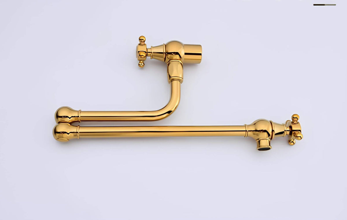 Robinet mural cuisine en laiton – bec pliable à rotation, eau froide seulement  Le Mitigeur