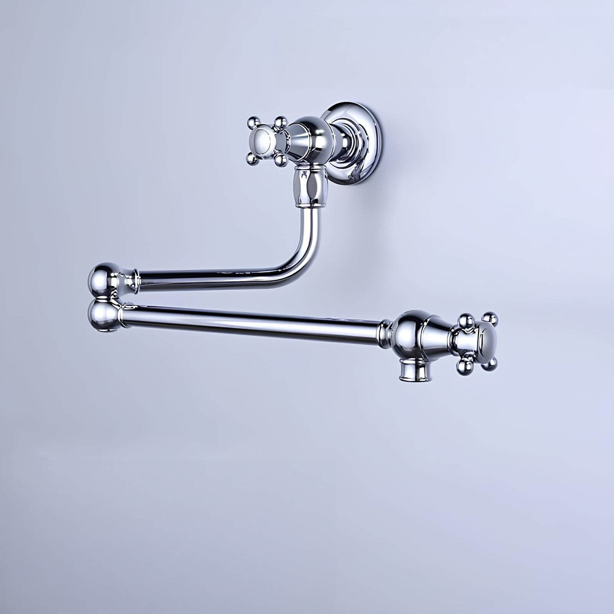 Robinet mural cuisine en laiton – bec pliable à rotation, eau froide seulement  Le Mitigeur