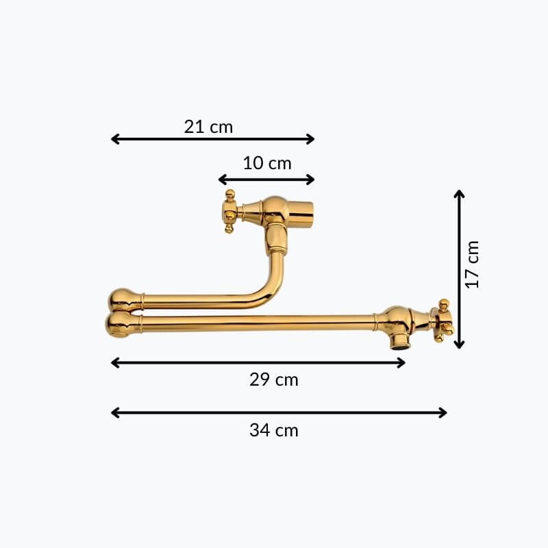 Robinet mural cuisine en laiton – bec pliable à rotation, eau froide seulement  Le Mitigeur