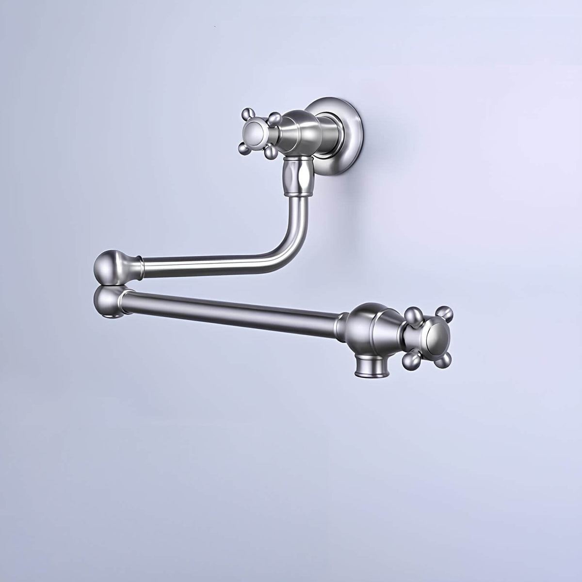 Robinet mural cuisine en laiton – bec pliable à rotation, eau froide seulement  Le Mitigeur