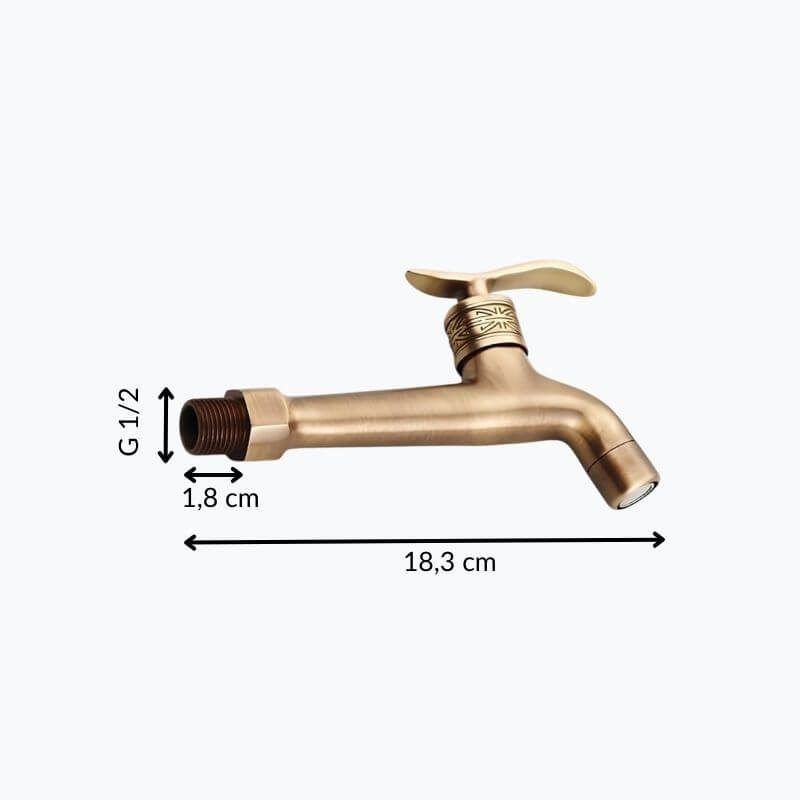 Robinet mural en laiton – robinet de buanderie ou extérieur, eau froide seulement  Le Mitigeur