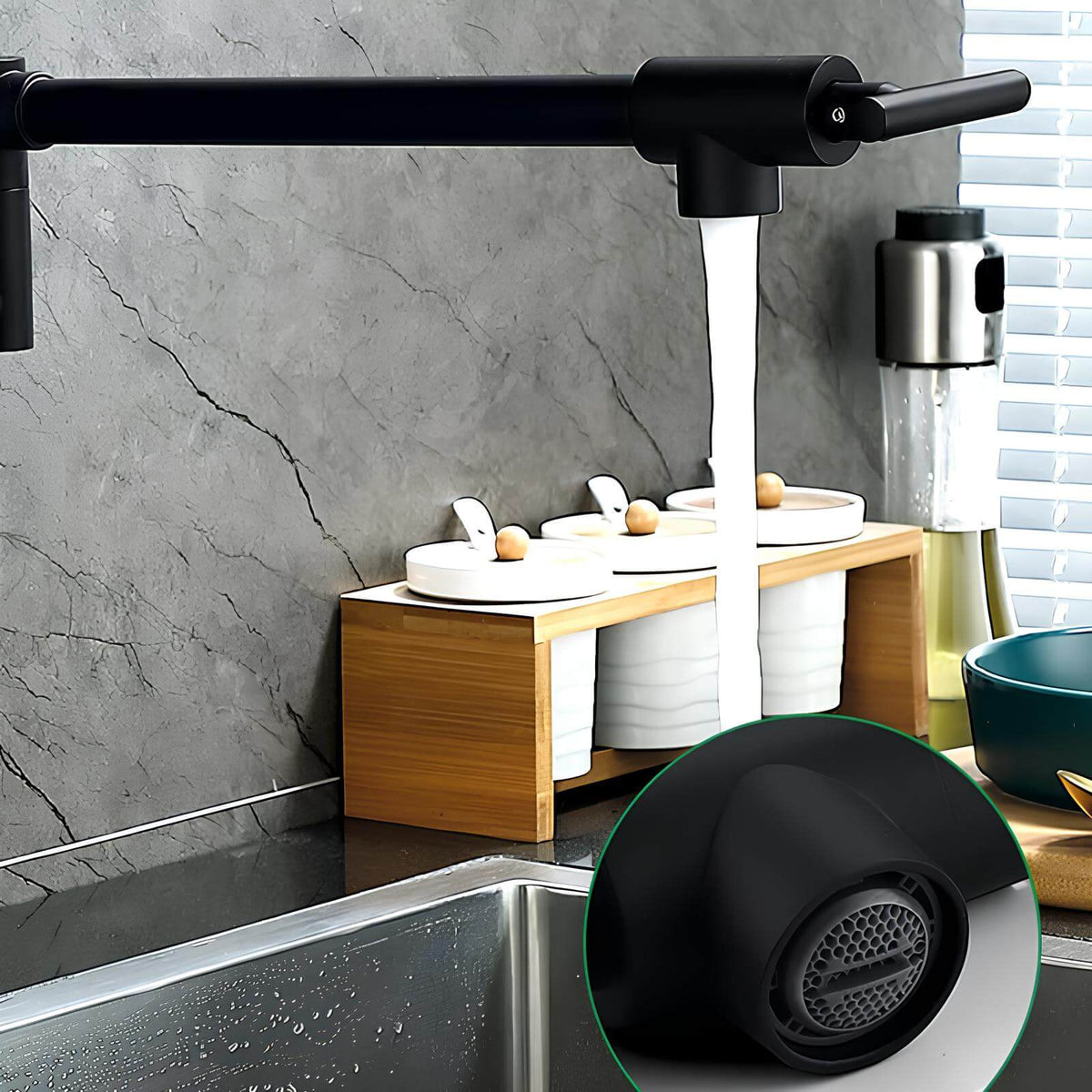 Robinet mural pliable en laiton – eau froide seulement, bec rotatif pour cuisine  Le Mitigeur