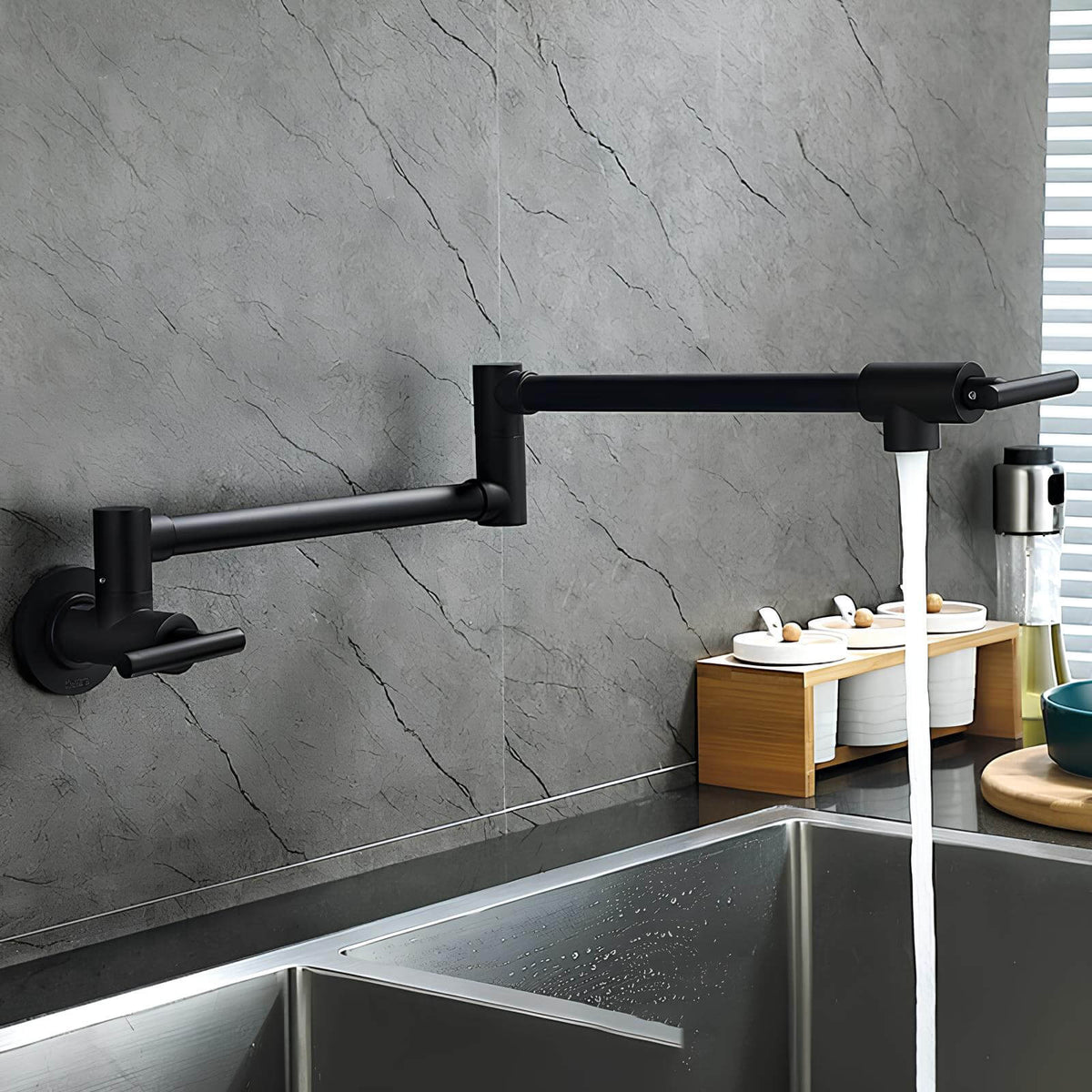 Robinet mural pliable en laiton – eau froide seulement, bec rotatif pour cuisine  Le Mitigeur