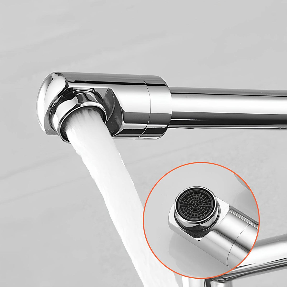 Robinet mural pliable en laiton – mitigeur cuisine 2 trous, bec rotatif 360°  Le Mitigeur