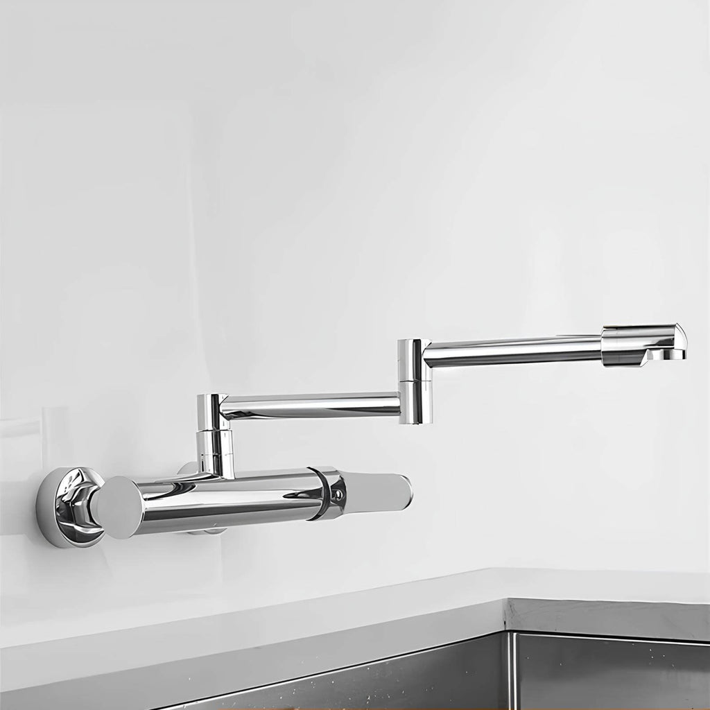 Robinet mural pliable en laiton – mitigeur cuisine 2 trous, bec rotatif 360°  Le Mitigeur