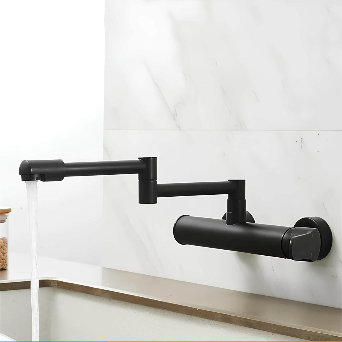Robinet mural pliable en laiton – mitigeur cuisine 2 trous, bec rotatif 360°  Le Mitigeur