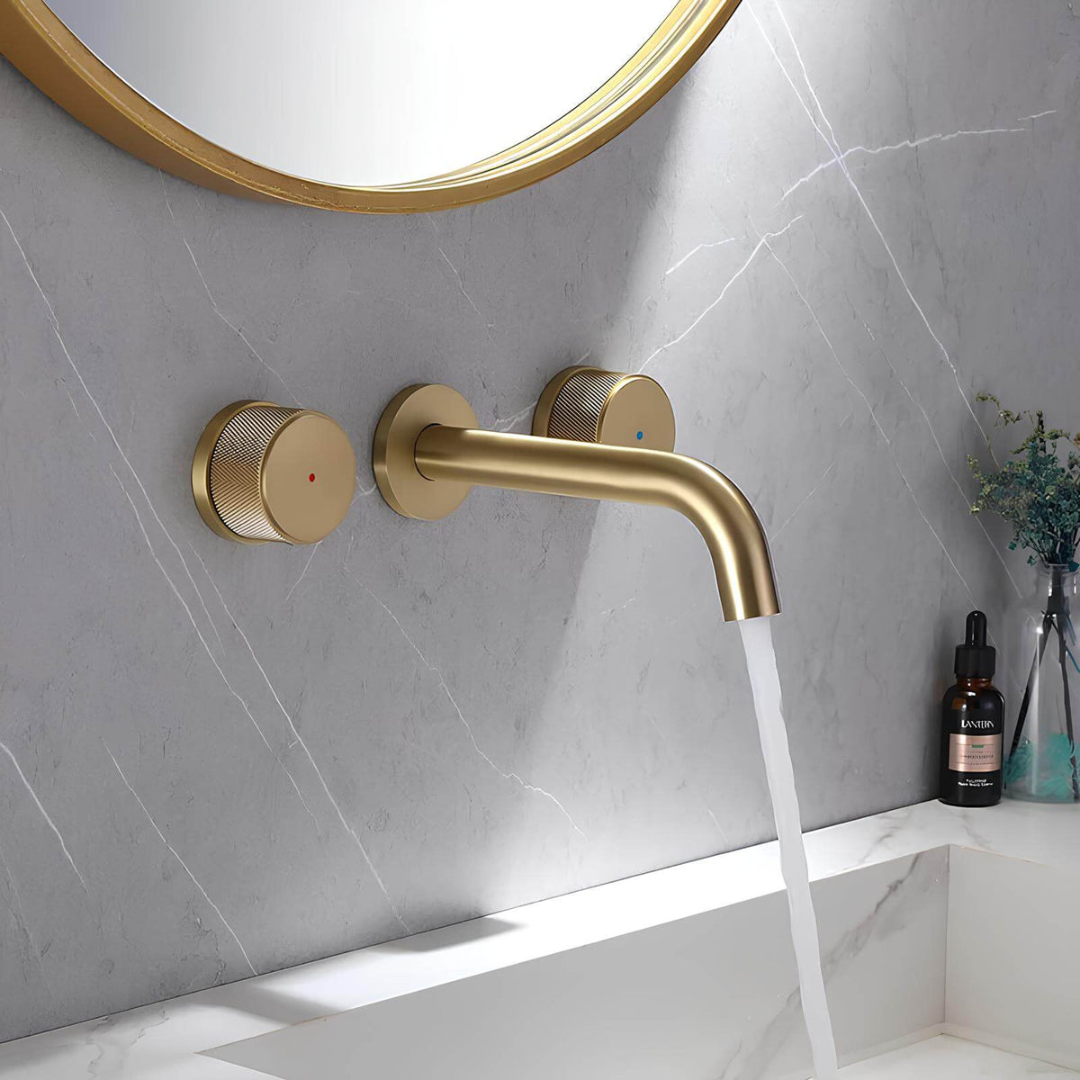 Robinet mural pour lavabo en laiton – mélangeur double poignée  Le Mitigeur