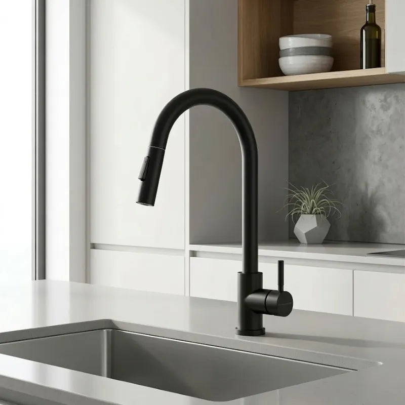 Mitigeur de Cuisine Noir Mat avec Douchette  Le Mitigeur