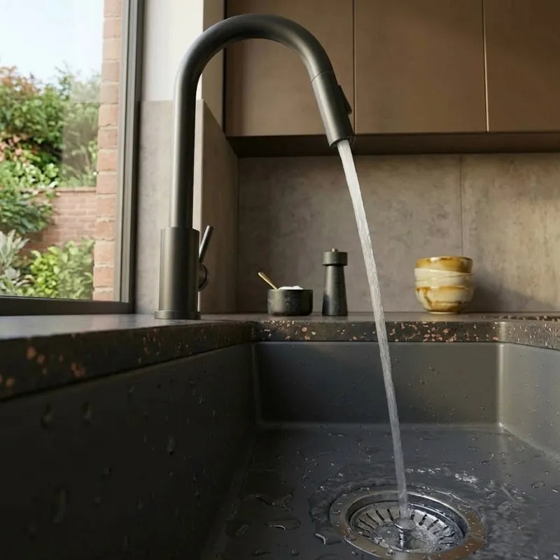 Mitigeur de Cuisine Noir Mat avec Douchette  Le Mitigeur
