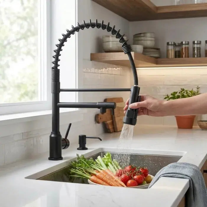 Mitigeur Professionnel Noir Mat avec Douchette Extractible LEMITIGEUR