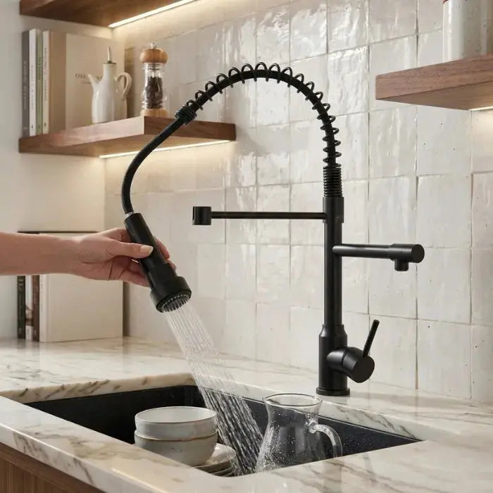 Mitigeur Professionnel Noir Mat avec Douchette Extractible LEMITIGEUR