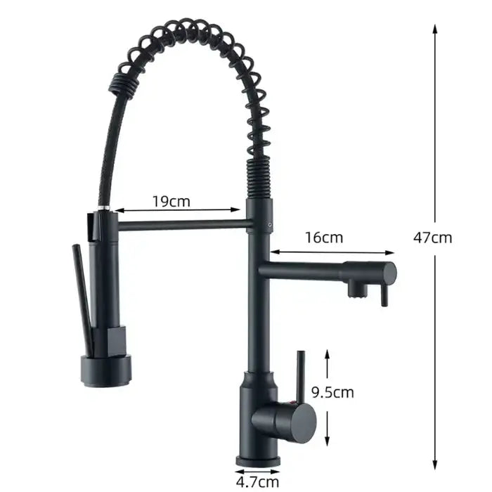 Mitigeur Professionnel Noir Mat avec Douchette Extractible LEMITIGEUR
