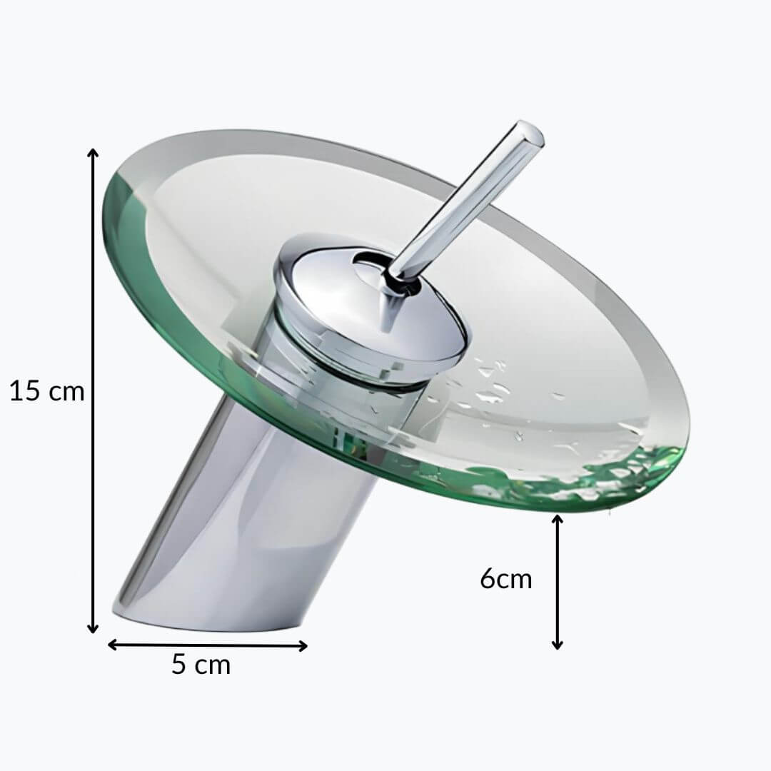 Robinet cascade rond en verre  Le Mitigeur