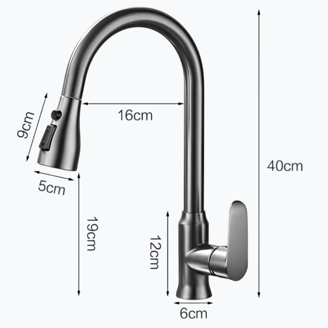 Robinet douchette cuisine bec rétractable  Le Mitigeur