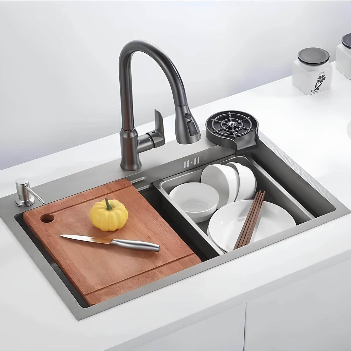 Robinet douchette cuisine bec rétractable  Le Mitigeur
