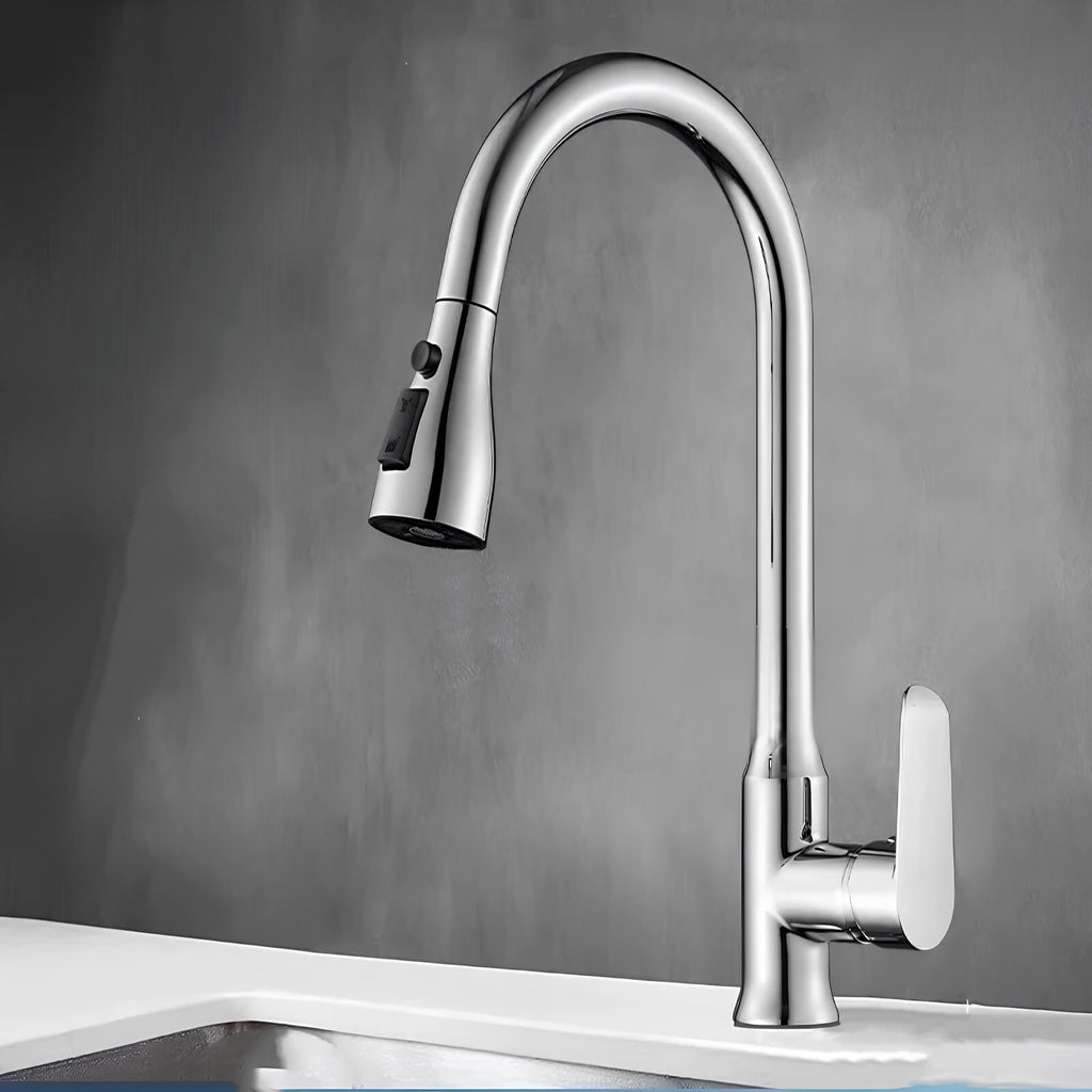 Robinet de cuisine, finition chromé