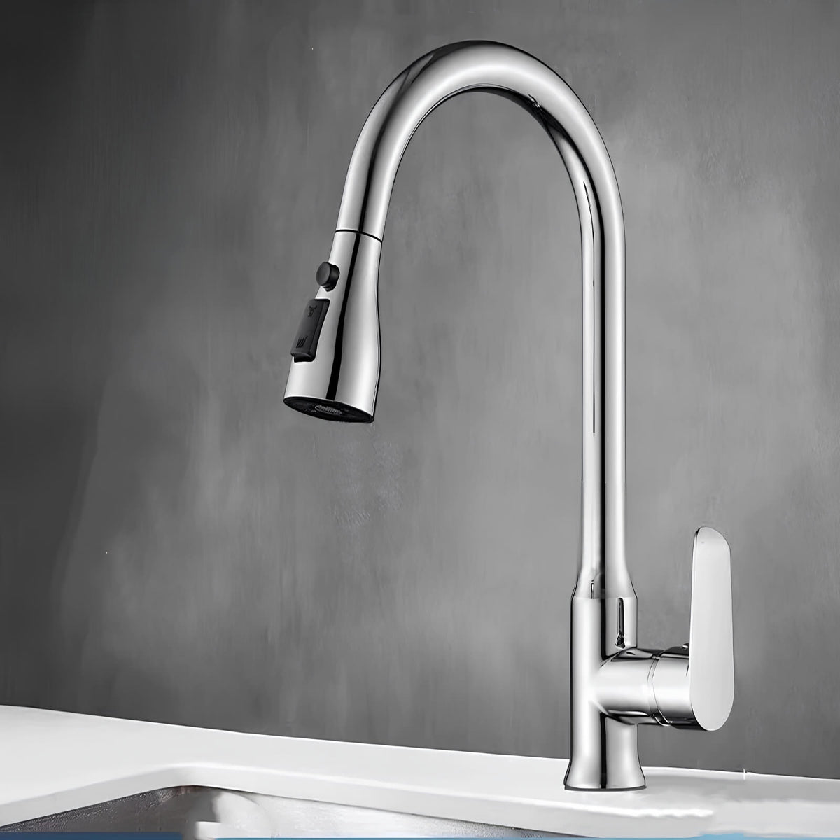 Robinet douchette cuisine bec rétractable  Le Mitigeur