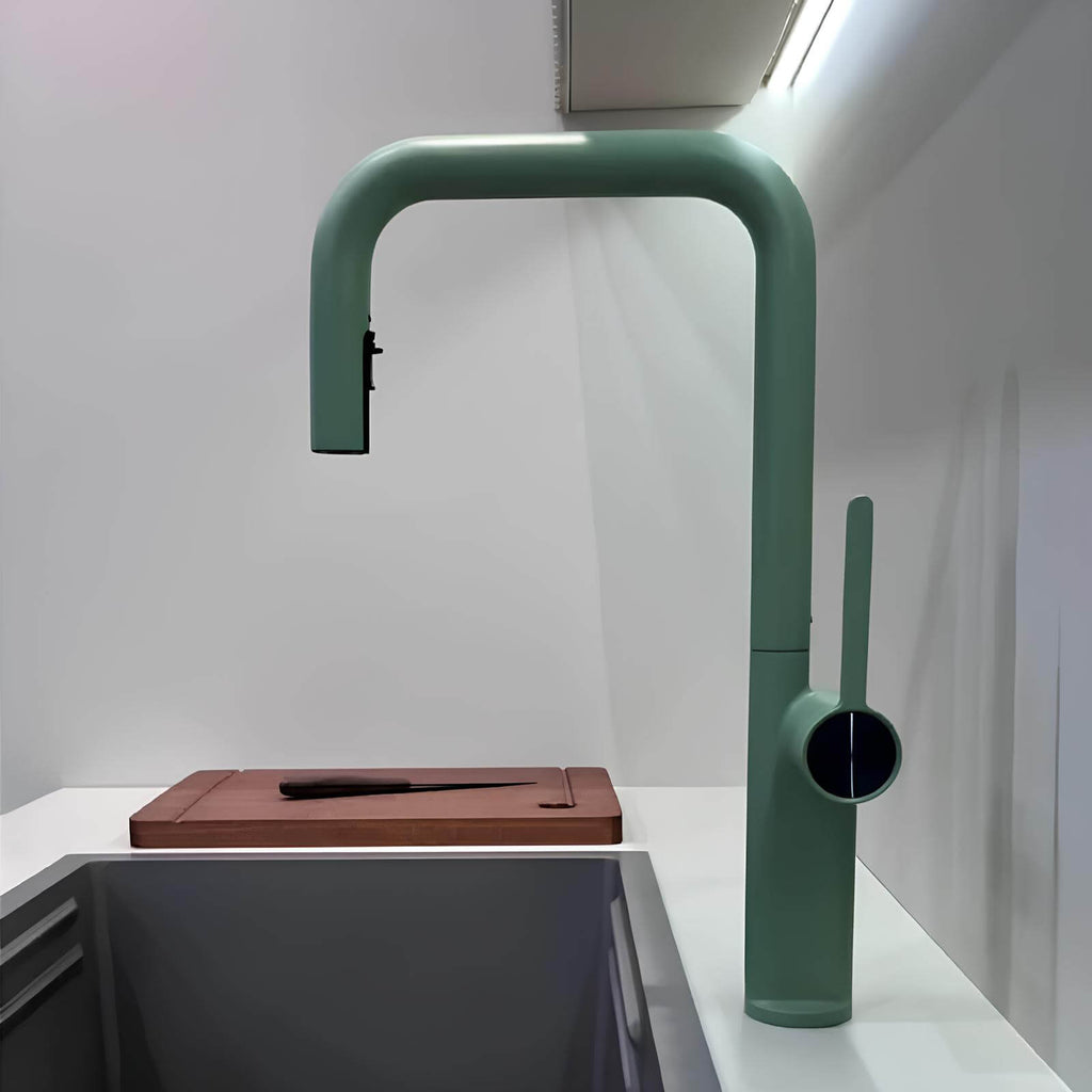 Robinet de cuisine en laiton à bec pivotant 360° – design