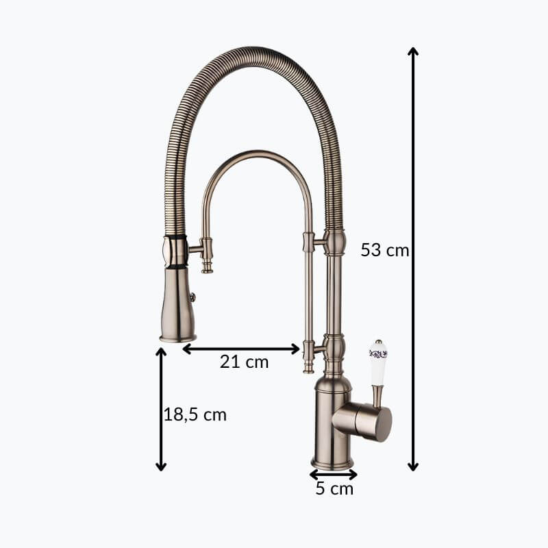 Robinet cuisine douchette – mitigeur en laiton avec ressort flexible et double jet  Le Mitigeur