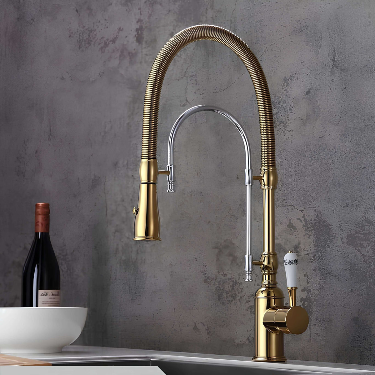 Robinet cuisine douchette – mitigeur en laiton avec ressort flexible et double jet  Le Mitigeur