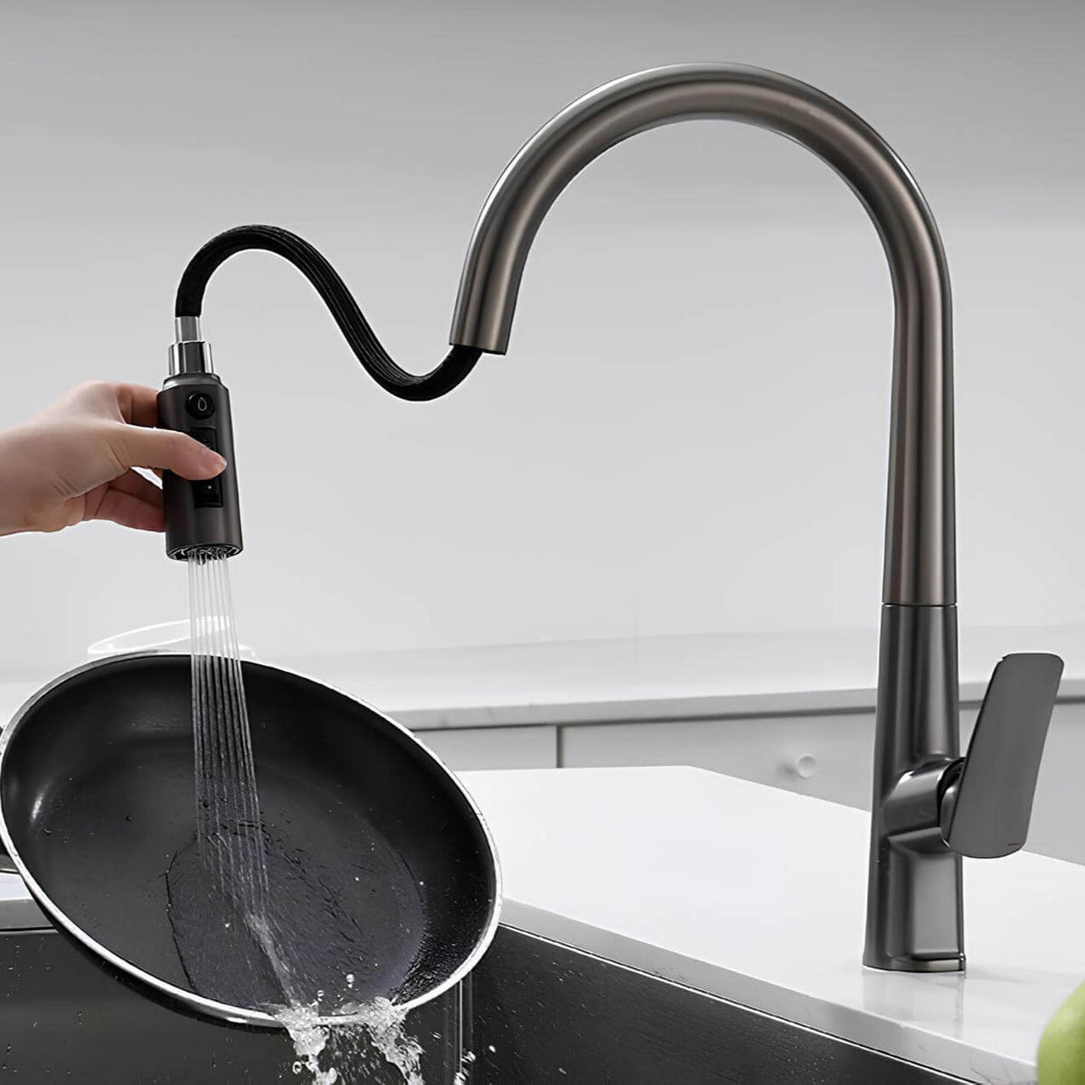 Robinet cuisine en laiton – mitigeur avec douchette extractible  Le Mitigeur
