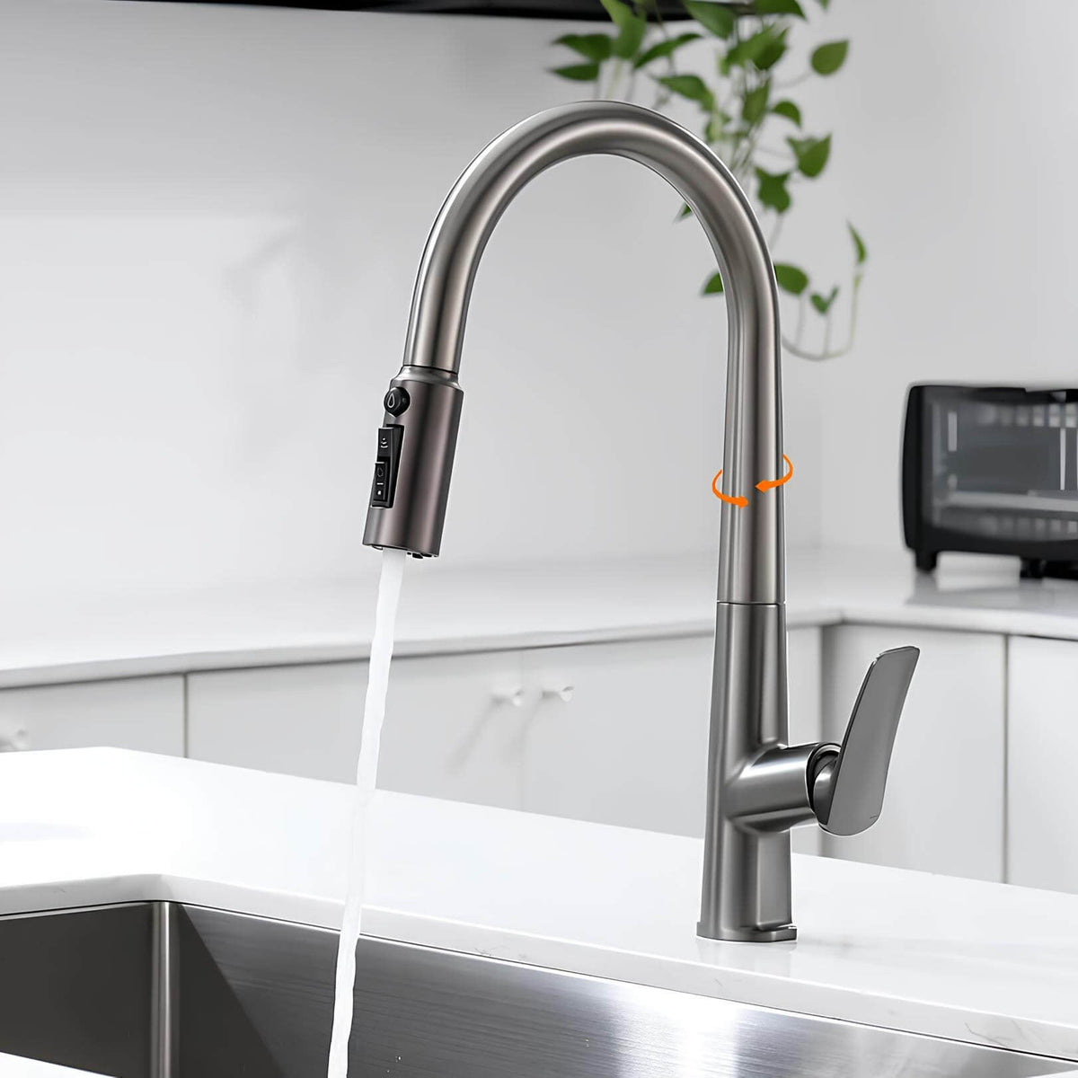 Robinet cuisine en laiton – mitigeur avec douchette extractible  Le Mitigeur