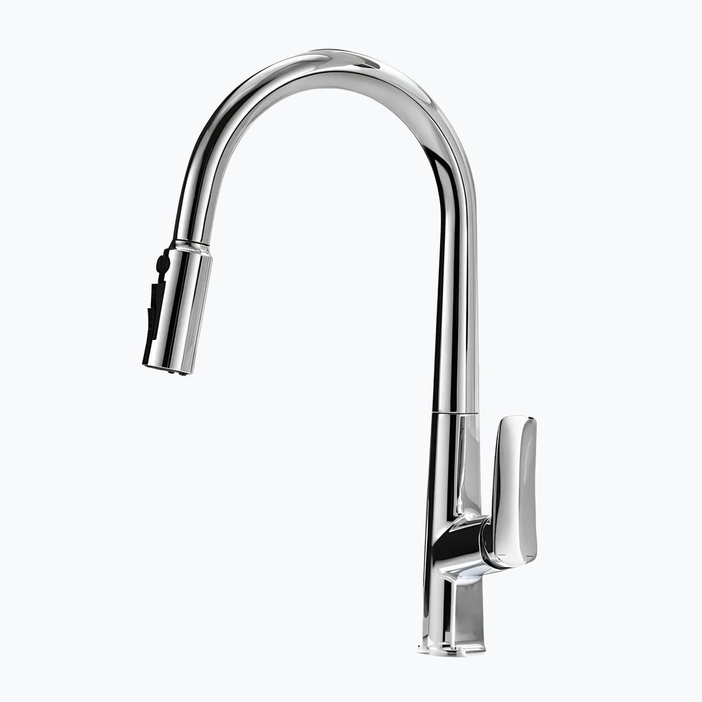 Mitigeur de cuisine en laiton à douchette extractible, finition chromé