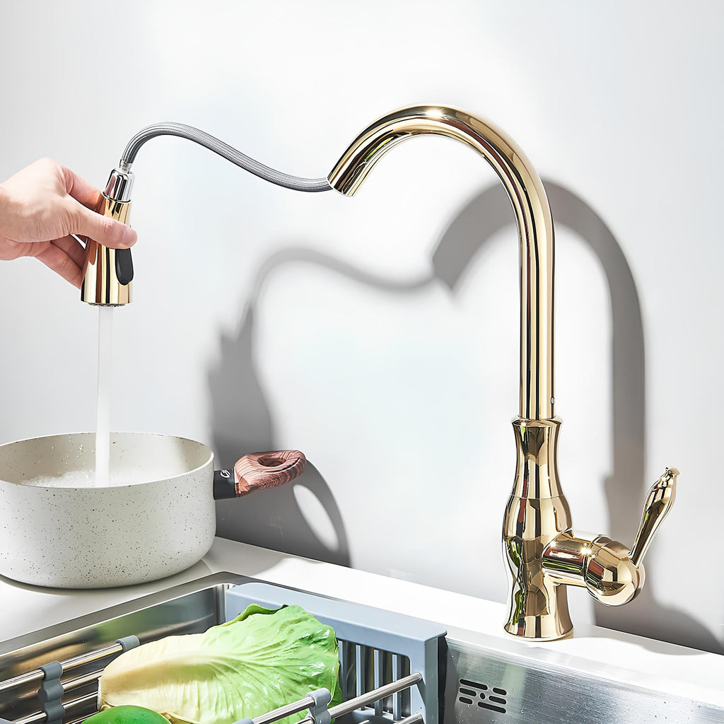 Mitigeur de cuisine en laiton à bec orientable