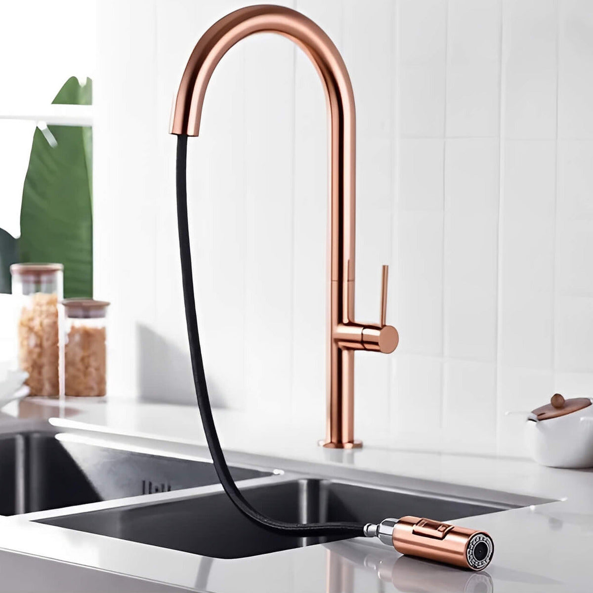 Robinet de cuisine avec douchette extractible design  Le Mitigeur